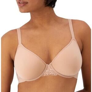 Bali Breathe 34DD Beige #3443 Breathable Underwire Convertible strap T-shirt Bra